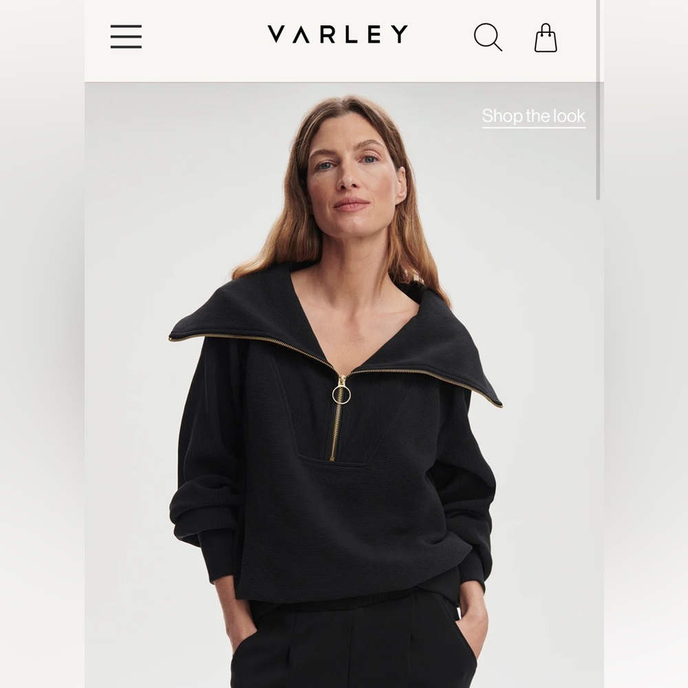 Varley Black Half-Zip Sweater